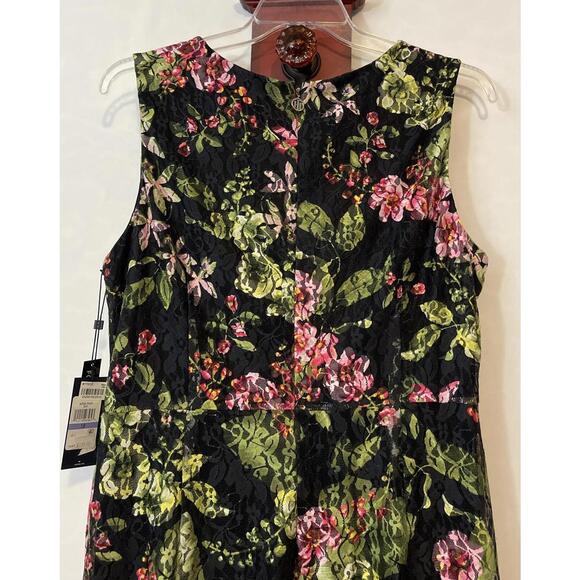 Tommy Hilfiger Womens Size 18 Black Floral Layered Knee Length Dress NWT! A3471 - Picture 11 of 12